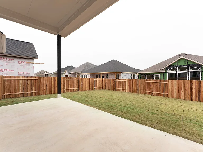 Fenced backyard