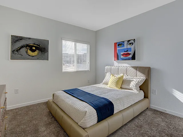 Bedroom in 2 bedroom model home