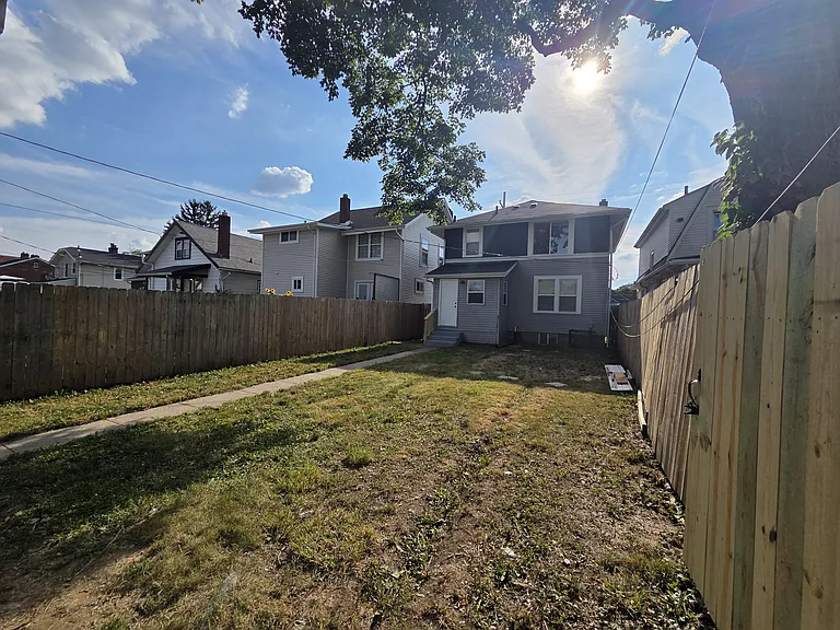Fenced backyard