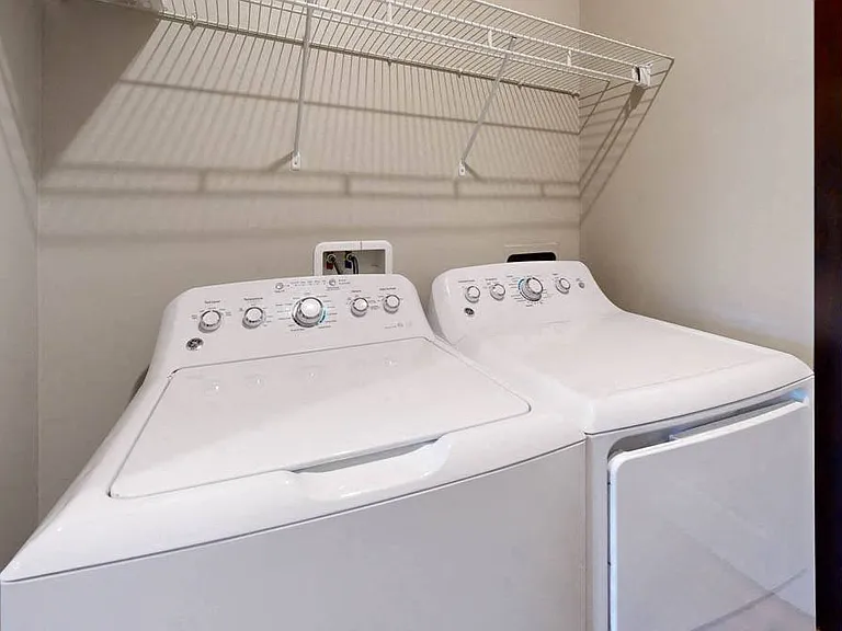 A full-sized washer and dryer are included with every home.