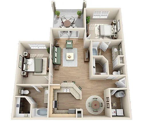 Floor plan The Southend W/Patio