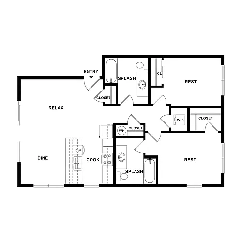 Floor plan 2 Bed/2 Bath-Argon
