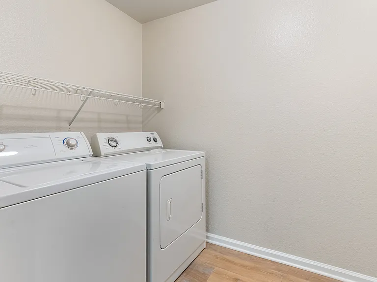 Each unit comes with a full sized washer and dryer