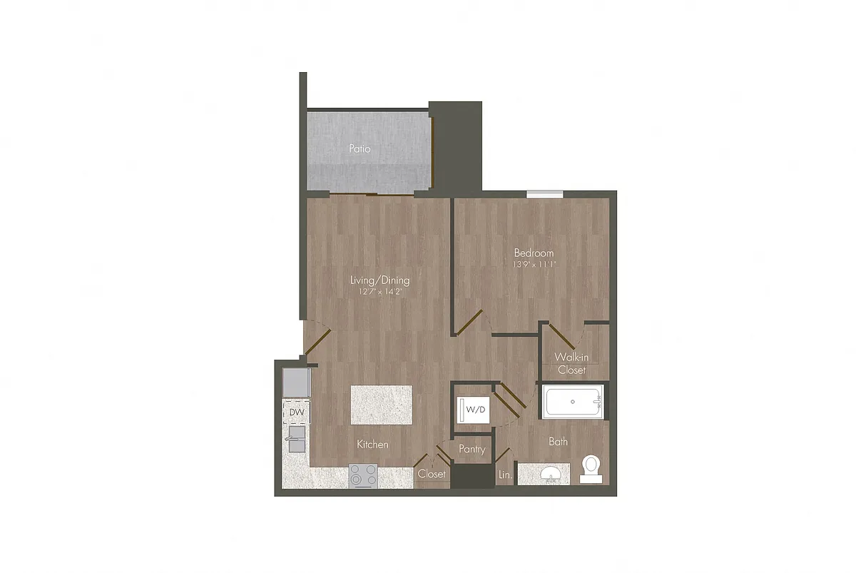 Floor plan 1 Bed Unit