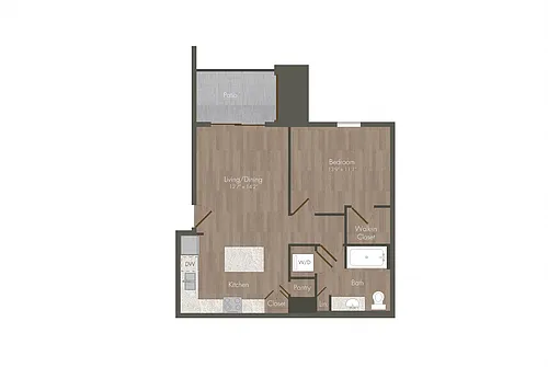 Floor plan 1 Bed Unit