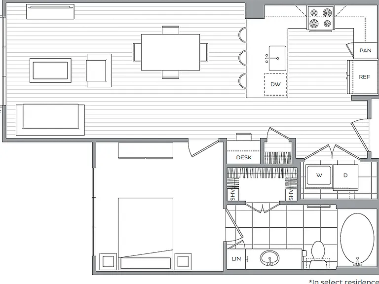E - 1 Bedroom / 1 Bath E - 1 Bedroom / 1 Bath