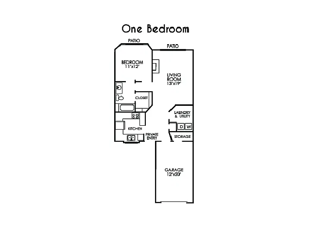 Floor plan One Bed One Bath