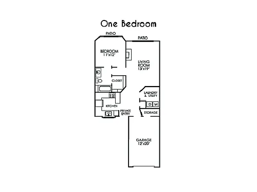 Floor plan One Bed One Bath