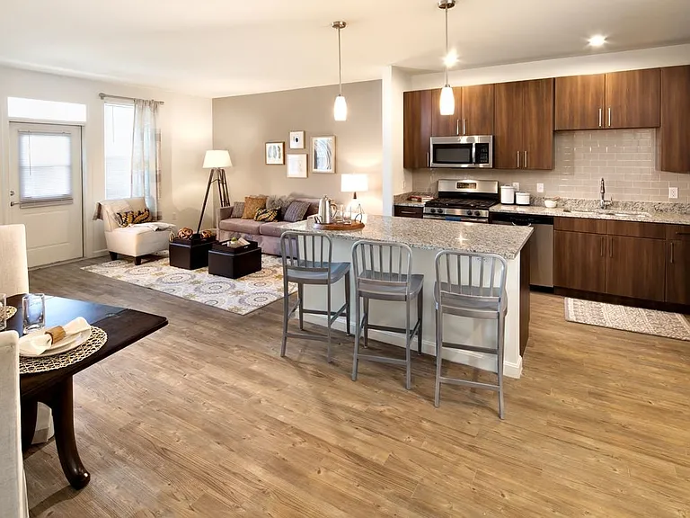Phase 1 Apartment Home Kitchen and Living Area