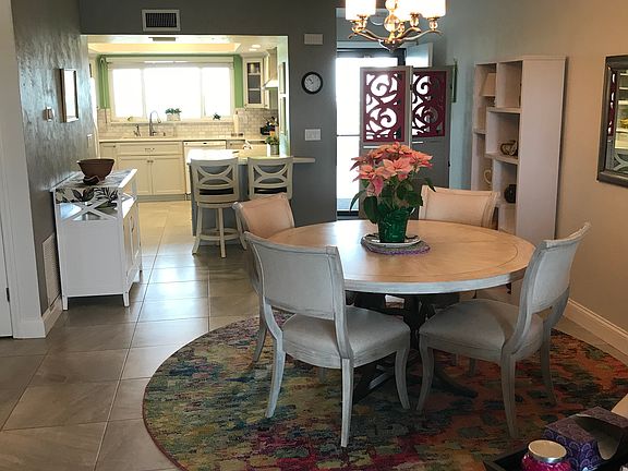 Dining area into kitchen