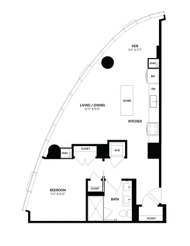 Floor plan 1 Bed/1 Bath-01