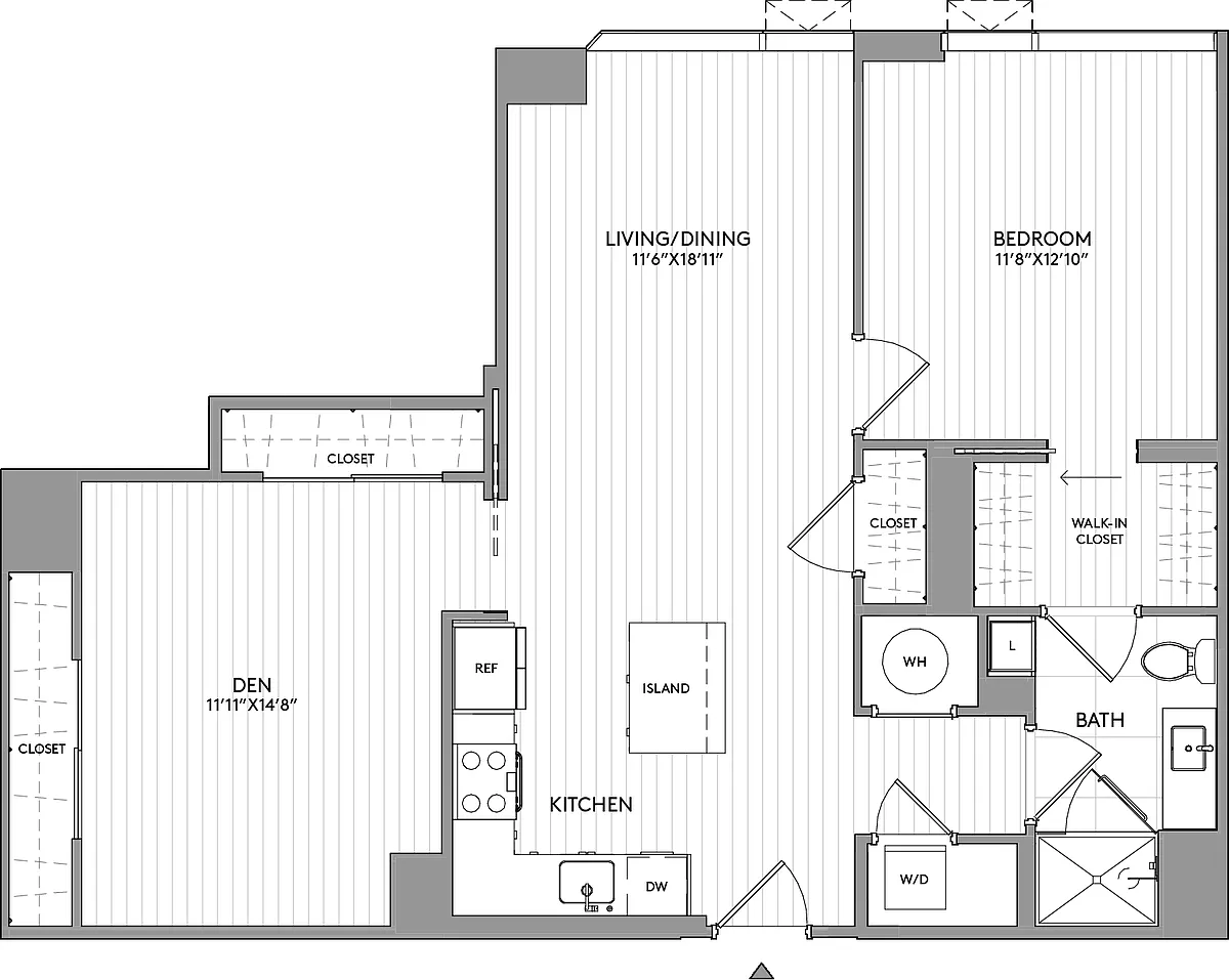 Floor plan 2 Bed/1 Bath Jr-AD3