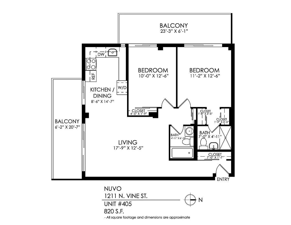 Floor plan 2 Bed, 2 Bath RENO