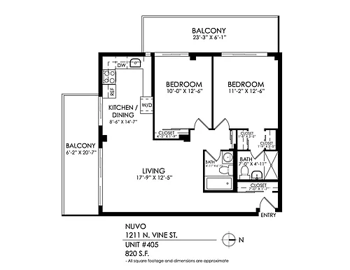 Floor plan 2 Bed, 2 Bath RENO