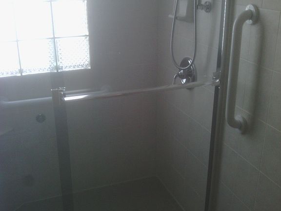 shower in remodeled bathroom