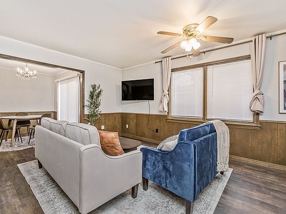 Mounted 58" smart TV in living area