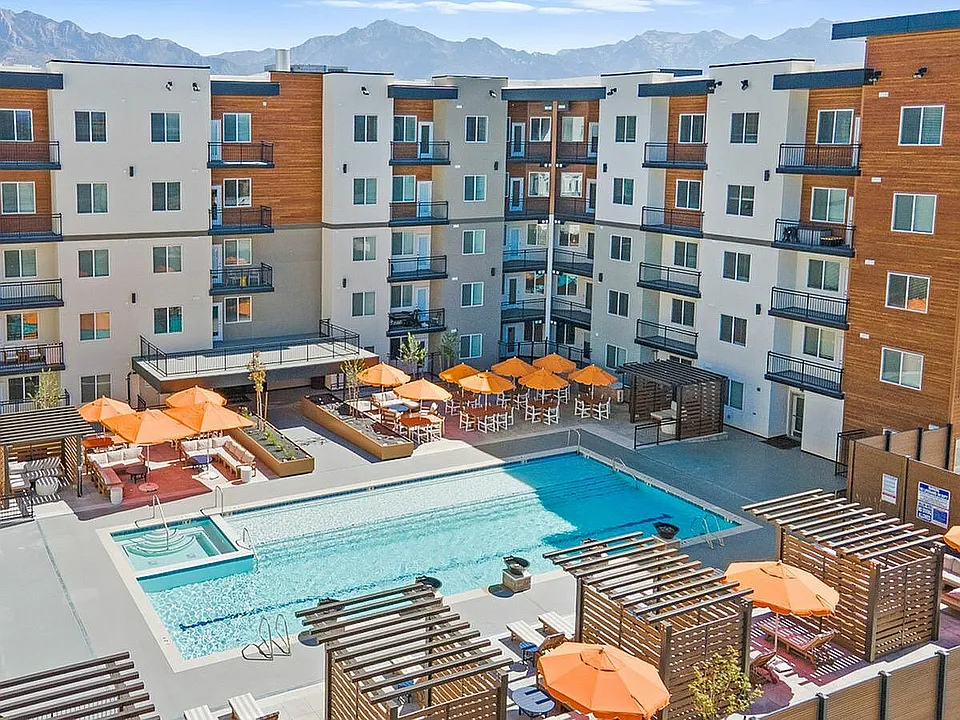 Aerial Pool View of Current Apartments in Murray UT