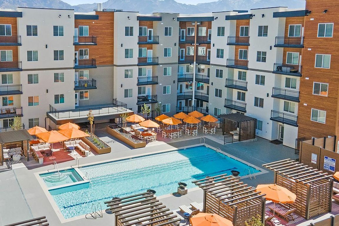 Aerial Pool View of Current Apartments in Murray UT