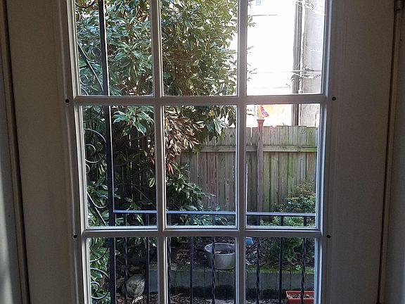 View to 35' shared yard from kitchen