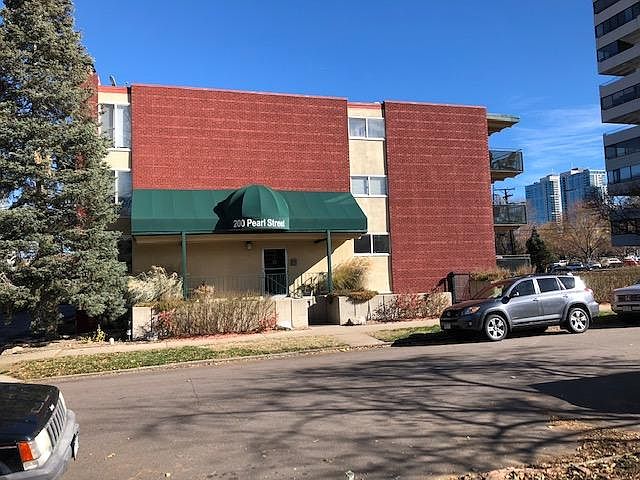 West facing front of building.