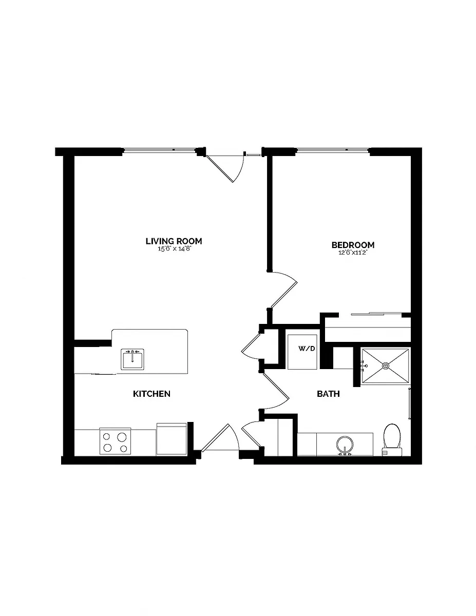 Floor plan A-6 One Bedroom
