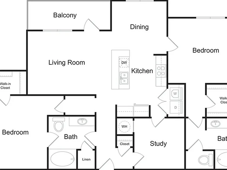 The Olmstead 2 bedroom 2 bathroom 1409 sq ft apartment home at The Kendrick located in Atlanta, GA 30324 The Olmstead 2 bedroom 2 bathroom 1409 sq ft apartment home at The Kendrick located in Atlanta, GA 30324