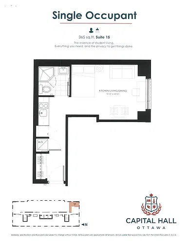 Floor plan Studio/1Bath 0 Bed 1 Bath 4