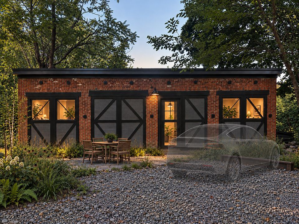 Front: Private parking and patio