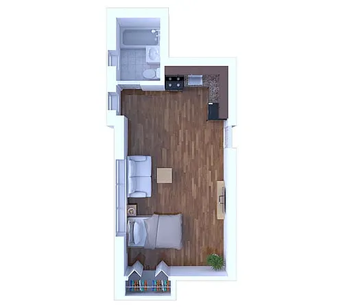 Floor plan Studio - Rear