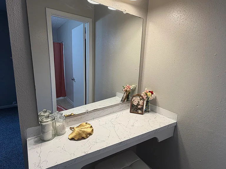 Beautiful built in vanity for your get ready with me moments!