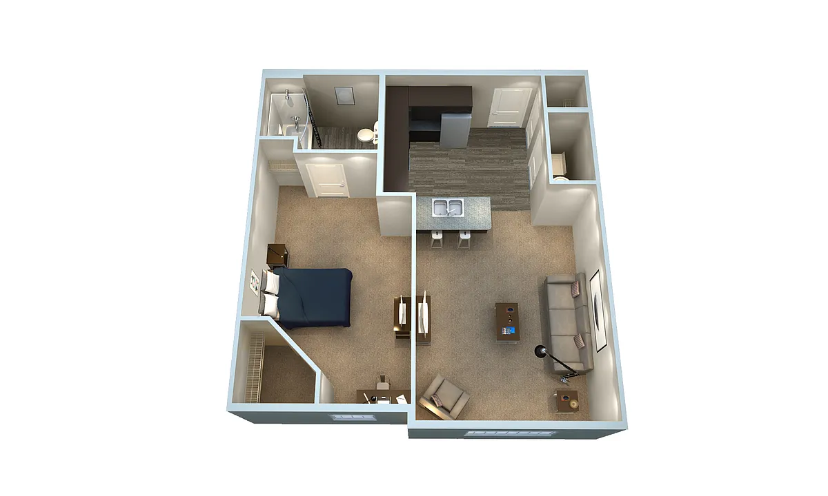 Floor plan 1BR/1BA - A1