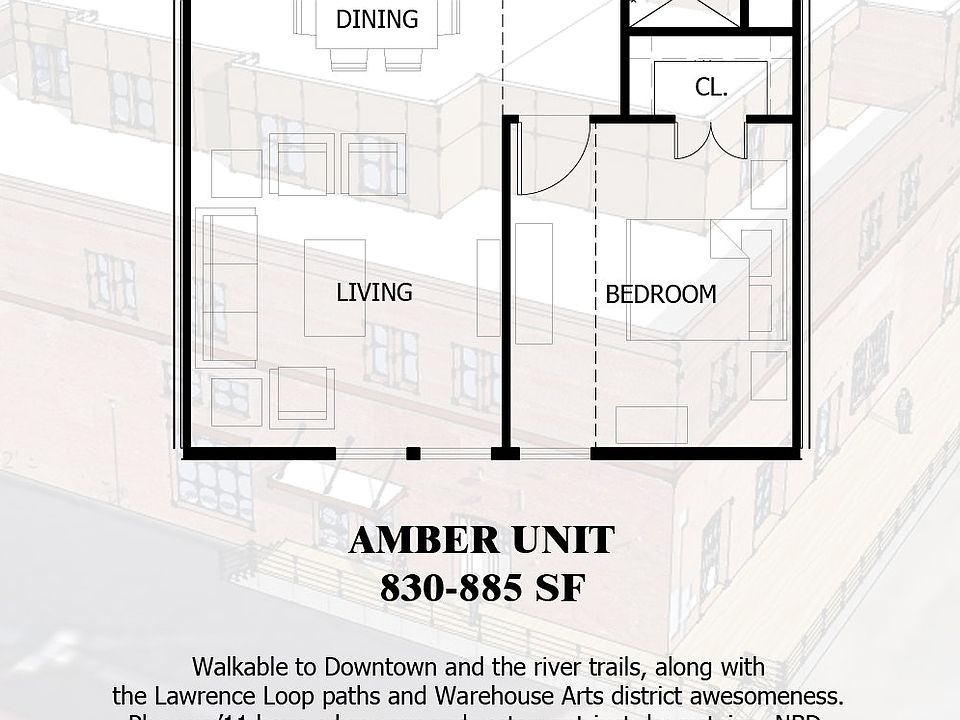 1-BR Floorplan