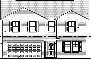A Elevation with a Left hand garage