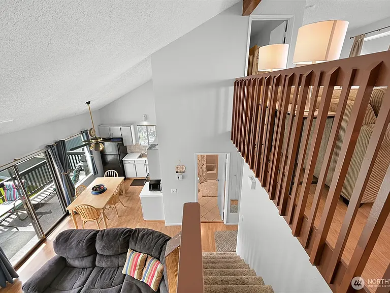 Looking down from the top of the stairs.