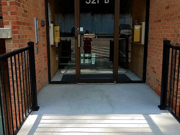Entrace from parking lot