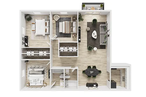 Floor plan 3 Bedroom 2 Bath