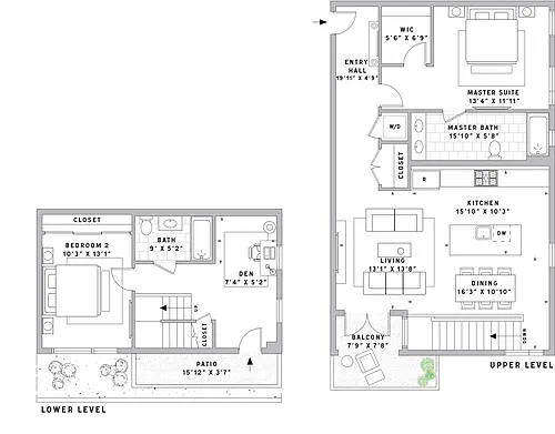 Floor plan TH2 Townhouse 2 Bed