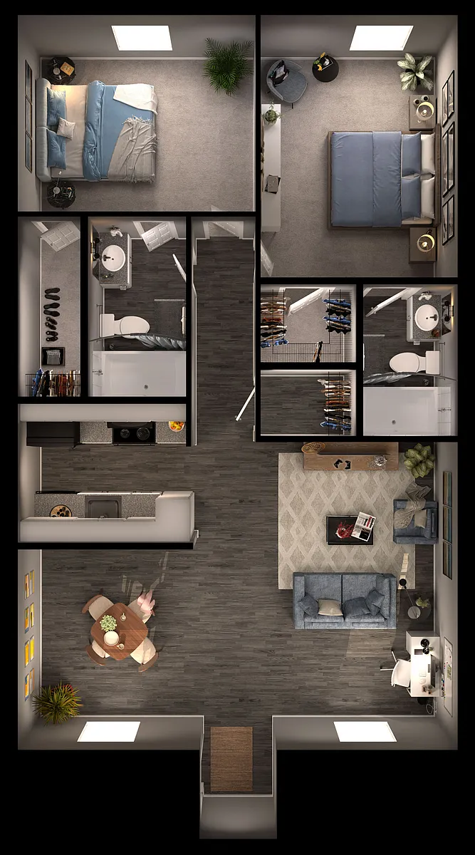 Floor plan Sausalito 2x2
