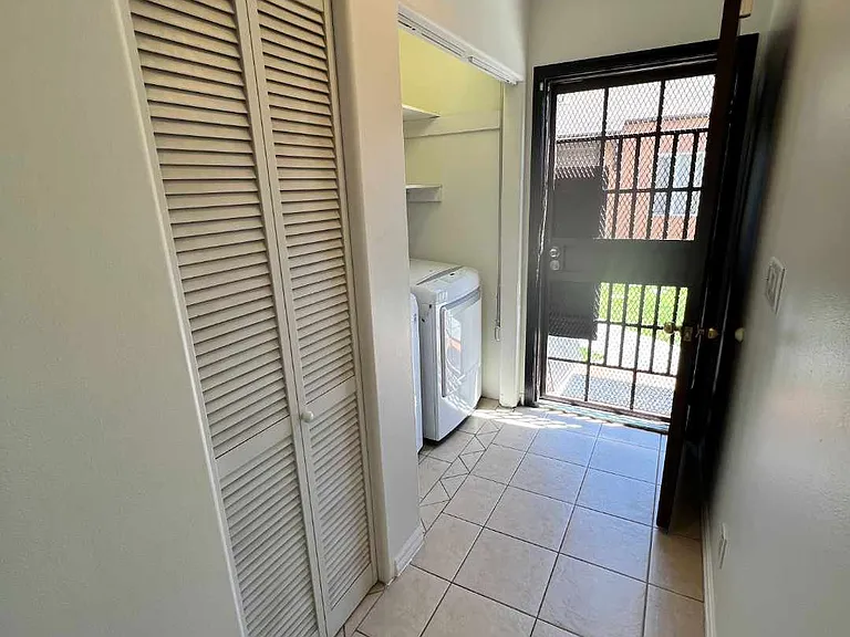 Utility closet and laundry service.