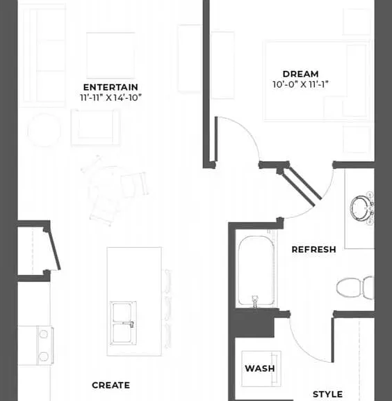 A2 floor plan The Lacy at South Main