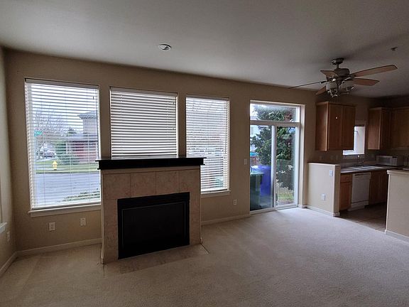 Downstairs gas fireplace