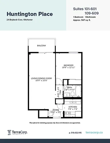 Floor plan 101-601 109-609