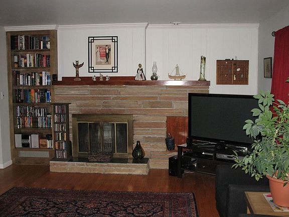 Living room fireplace