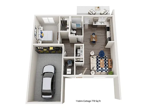 Floor plan 1 bdrm Cottage