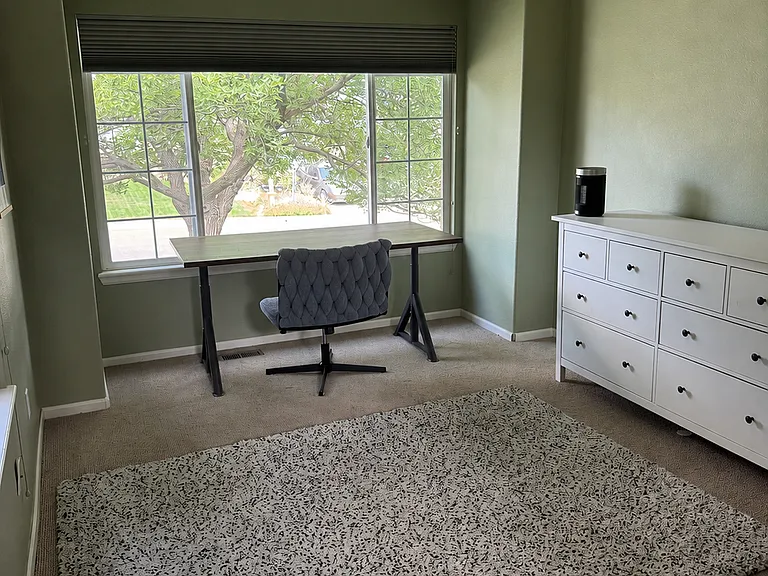 main level bedroom (#5) or office, includes full closet and a full, 4-piece bathroom directly adjacent to it.