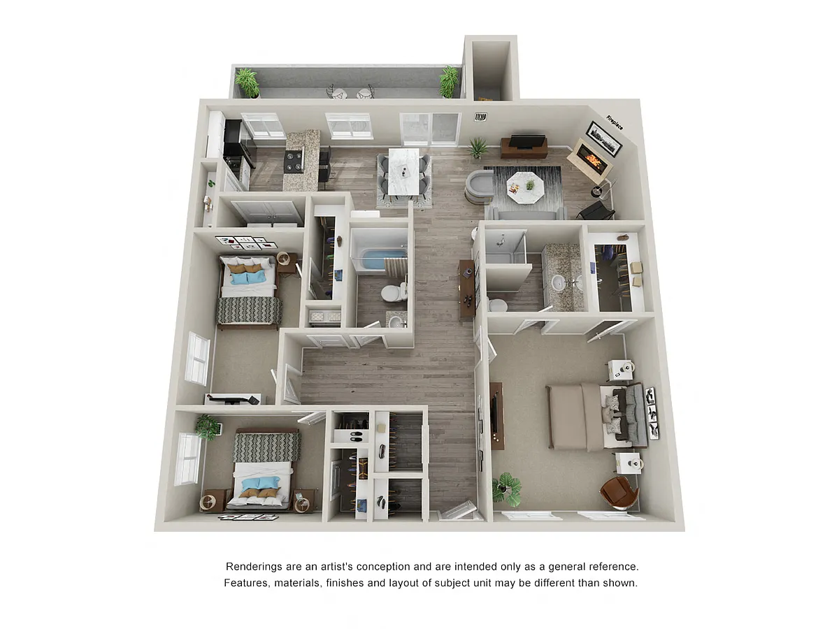 Floor plan C2: 3 Bed 2 Bath