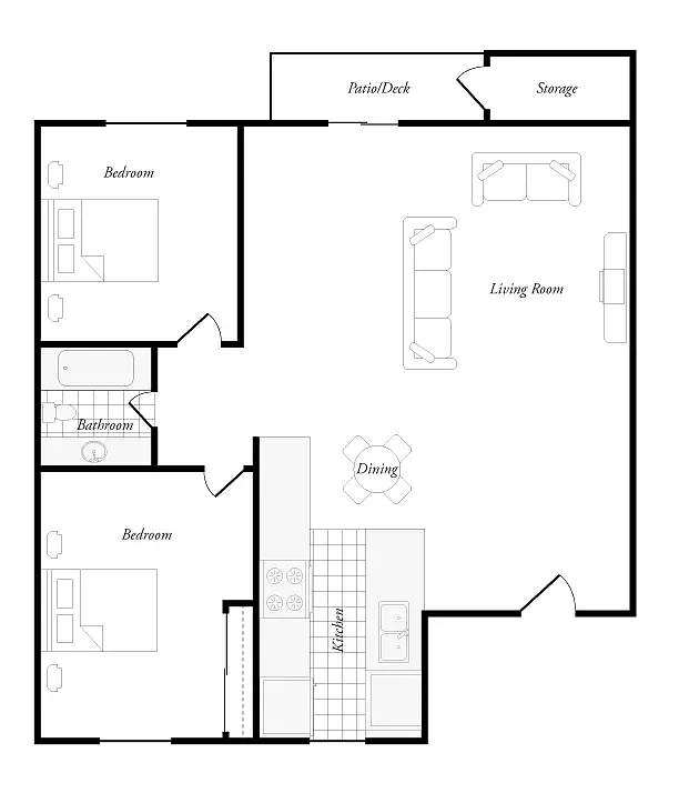 Floor plan Two bedroom- Classic