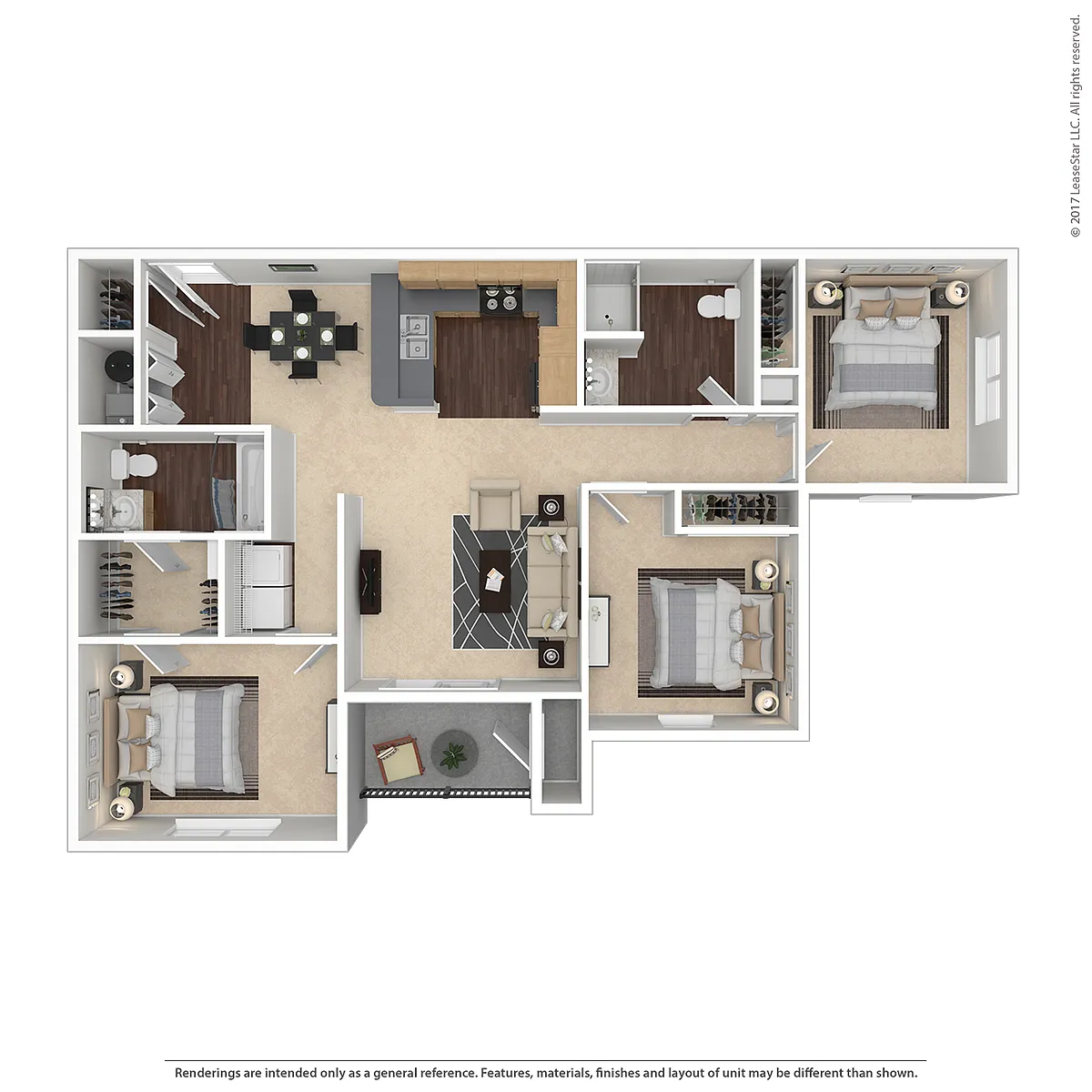 Floor plan 3 Bedroom, 2 Bathroom