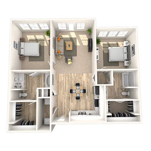 Floor plan Loft 2x2 1135-1625 SF
