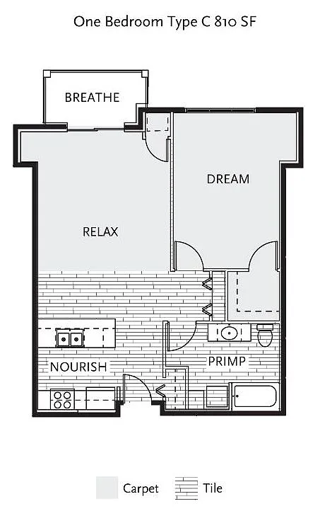Floor plan One Bedroom CS